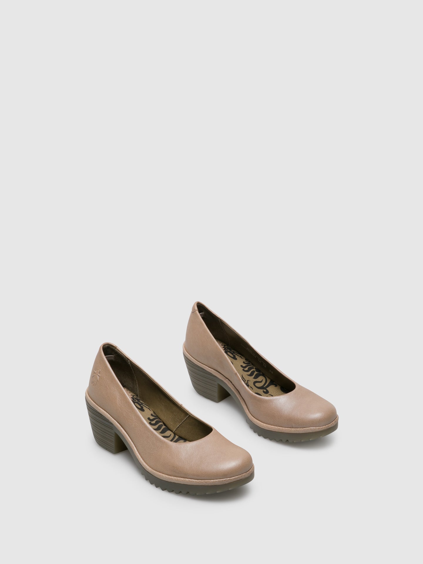 Fly London Beige Round Toe Shoes